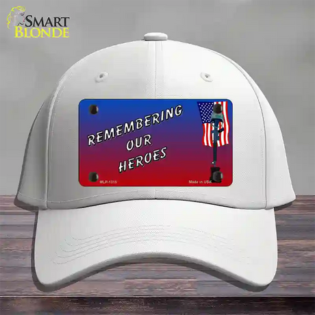 Remembering Our Heroes Novelty License Plate Hat Cotton / White