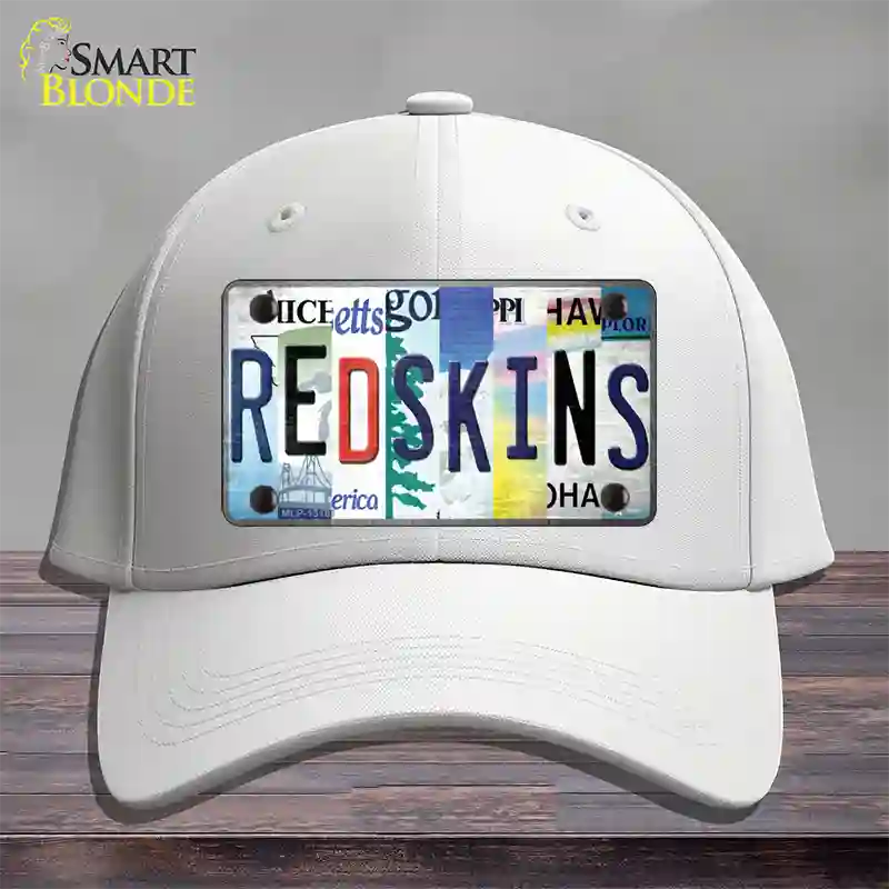 Redskins Strip Art Novelty License Plate Hat Tag Cotton / White