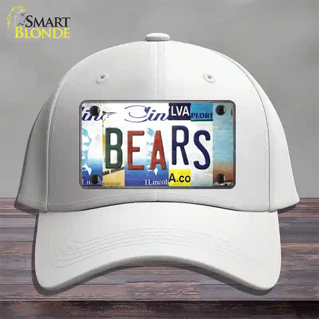 Bears Strip Art Novelty License Plate Hat Tag Cotton / White