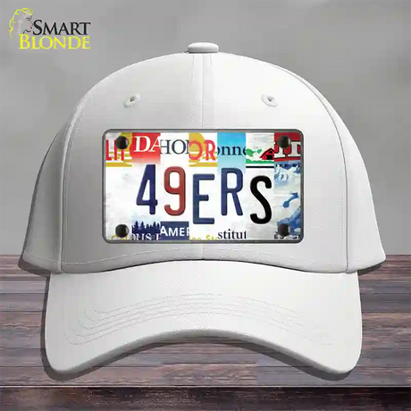 49ers Strip Art Novelty License Plate Hat Tag Cotton / White