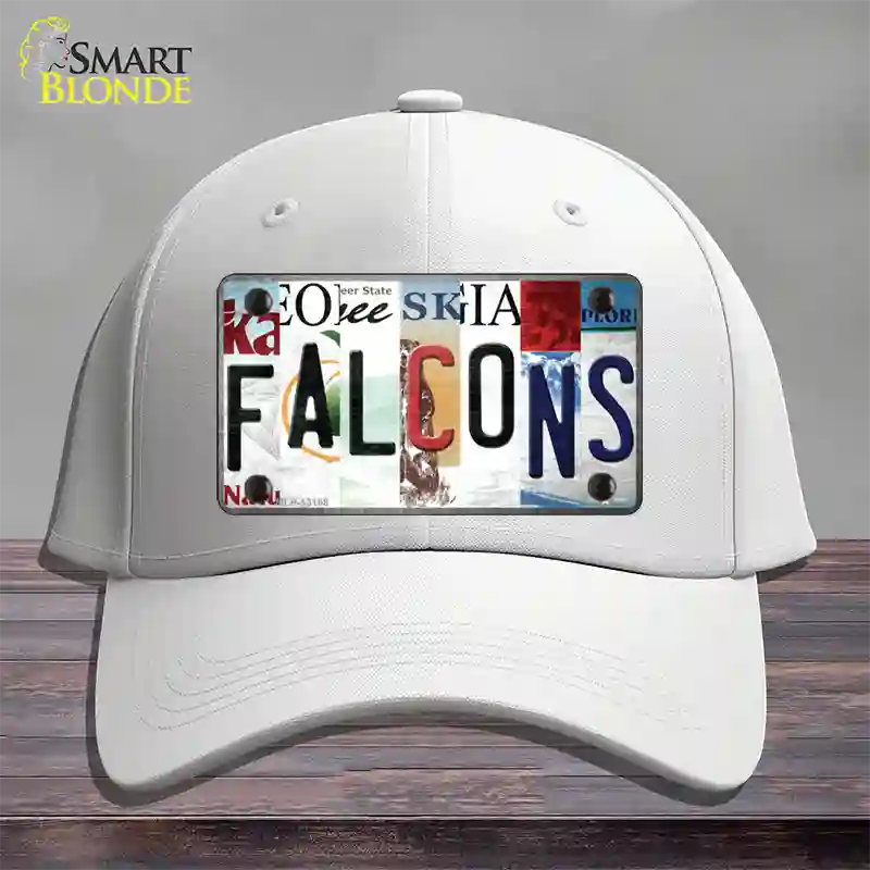 Falcons Strip Art Novelty License Plate Hat Tag Cotton / White