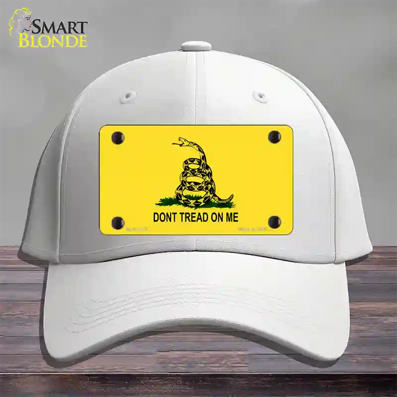 Dont Tread On Me Yellow Novelty License Plate Hat Cotton / White