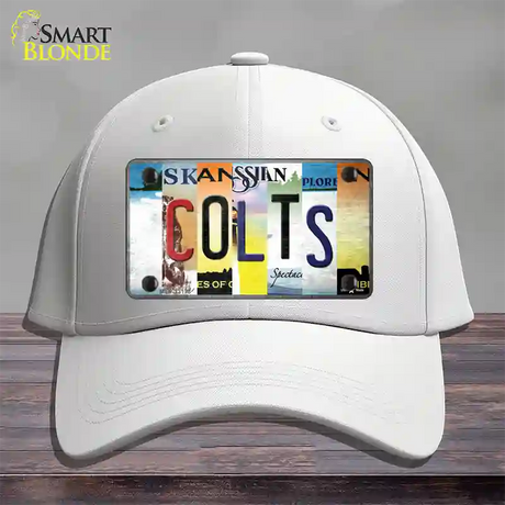 Colts Strip Art Novelty License Plate Hat Tag Cotton / White