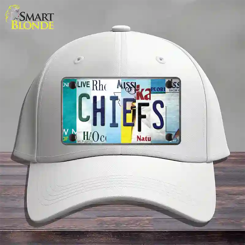 Chiefs Strip Art Novelty License Plate Hat Tag Cotton / White