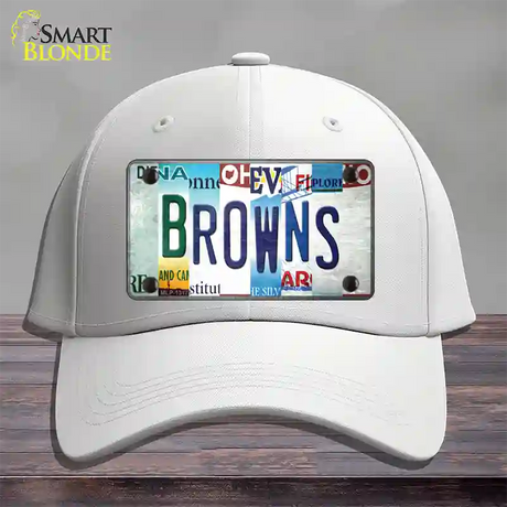 Browns Strip Art Novelty License Plate Hat Tag Cotton / White