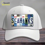 Seahawks Strip Art Novelty License Plate Hat Tag Cotton / White