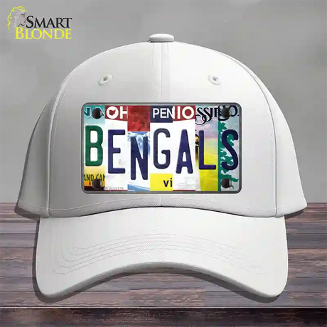 Bengals Strip Art Novelty License Plate Hat Tag Cotton / White