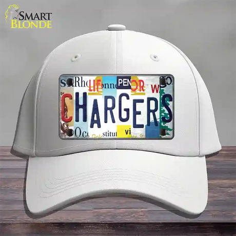 Chargers Strip Art Novelty License Plate Hat Tag Cotton / White