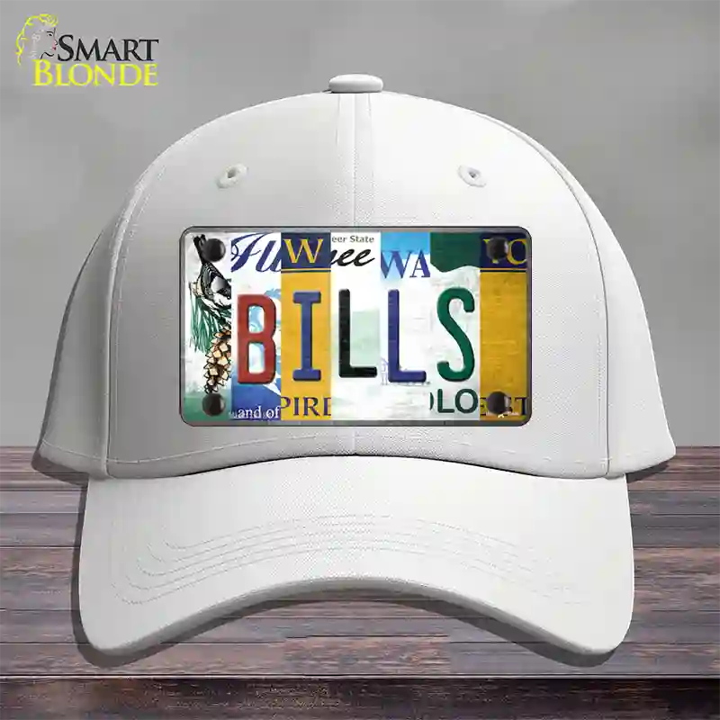 Bills Strip Art Novelty License Plate Hat Tag Cotton / White