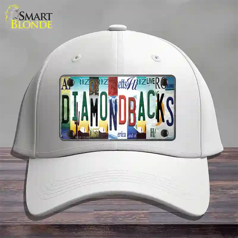 Diamondbacks Strip Art Novelty License Plate Hat Tag Cotton / White