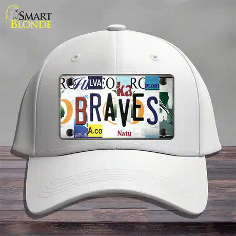 Braves Strip Art Novelty License Plate Hat Tag Cotton / White