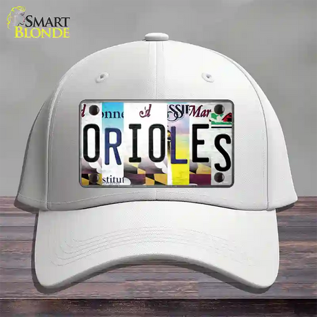 Orioles Strip Art Novelty License Plate Hat Tag Cotton / White