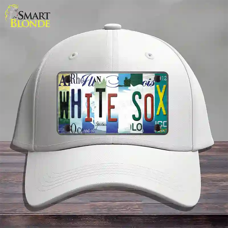 White Sox Strip Art Novelty License Plate Hat Tag Cotton / White