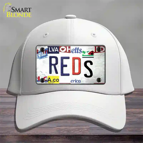 Reds Strip Art Novelty License Plate Hat Tag Cotton / White