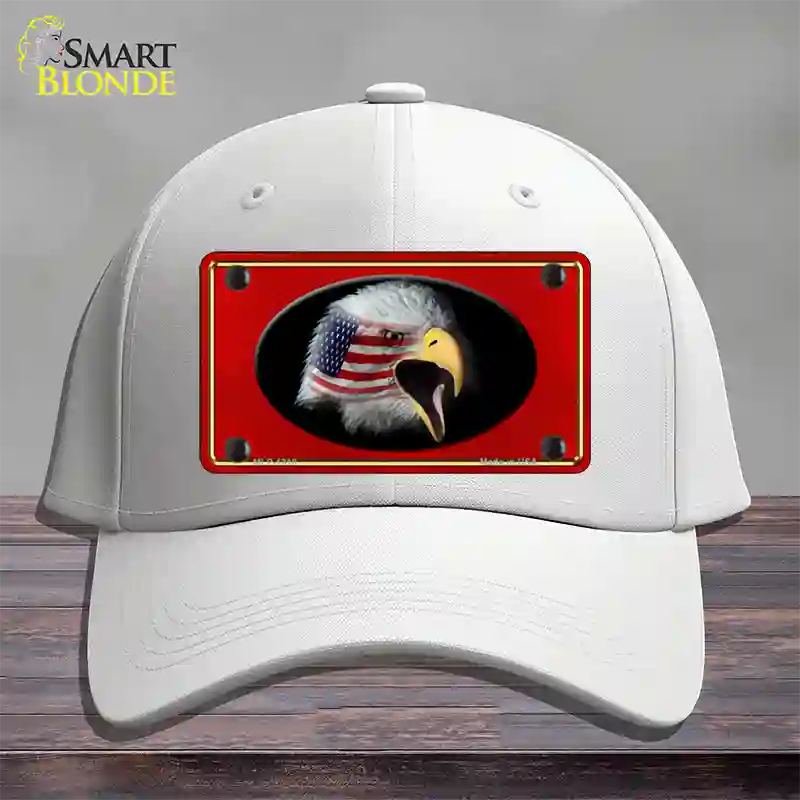 American Flag Eagle Red Novelty License Plate Hat Cotton / White