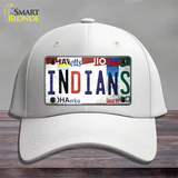 Indians Strip Art Novelty License Plate Hat Tag Cotton / White