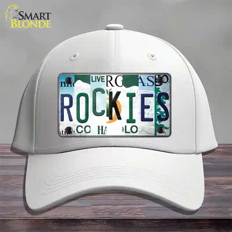 Rockies Strip Art Novelty License Plate Hat Tag Cotton / White