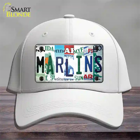 Marlins Strip Art Novelty License Plate Hat Tag Cotton / White