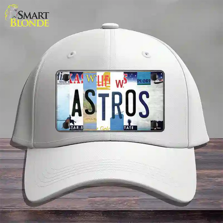 Astros Strip Art Novelty License Plate Hat Tag Cotton / White