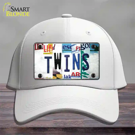 Twins Strip Art Novelty License Plate Hat Tag Cotton / White