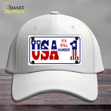 USA Still 1 Novelty License Plate Hat Cotton / White