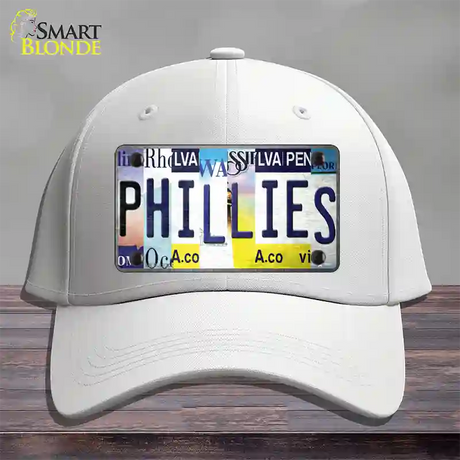 Phillies Strip Art Novelty License Plate Hat Tag Cotton / White