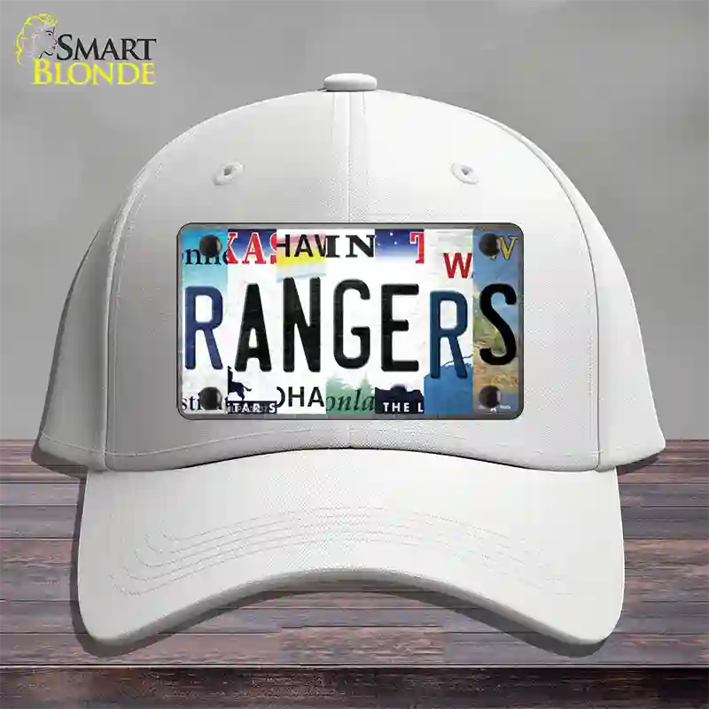 Rangers Strip Art Novelty License Plate Hat Tag Cotton / White