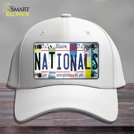 Nationals Strip Art Novelty License Plate Hat Tag Cotton / White