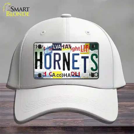 Hornets Strip Art Novelty License Plate Hat Tag Cotton / White