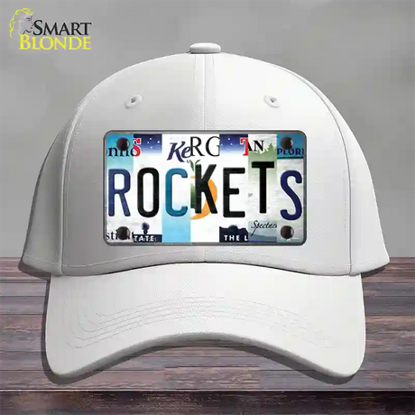 Rockets Strip Art Novelty License Plate Hat Tag Cotton / White