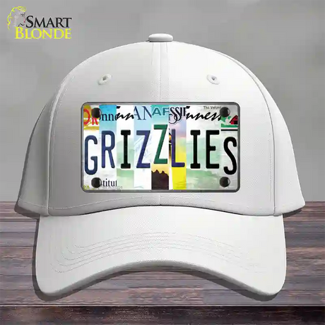 Grizzlies Strip Art Novelty License Plate Hat Tag Cotton / White