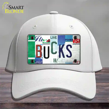 Bucks Strip Art Novelty License Plate Hat Tag Cotton / White