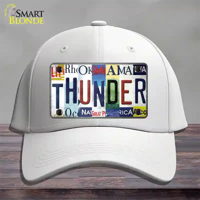 Thunder Strip Art Novelty License Plate Hat Tag Cotton / White