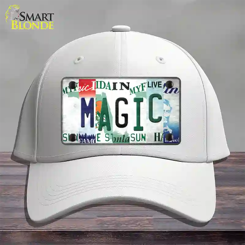 Magic Strip Art Novelty License Plate Hat Tag Cotton / White