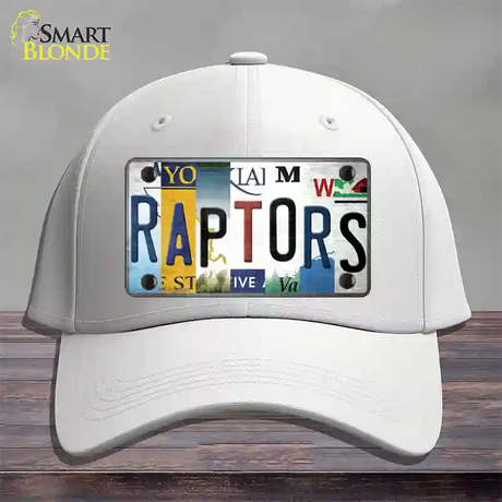 Raptors Strip Art Novelty License Plate Hat Tag Cotton / White