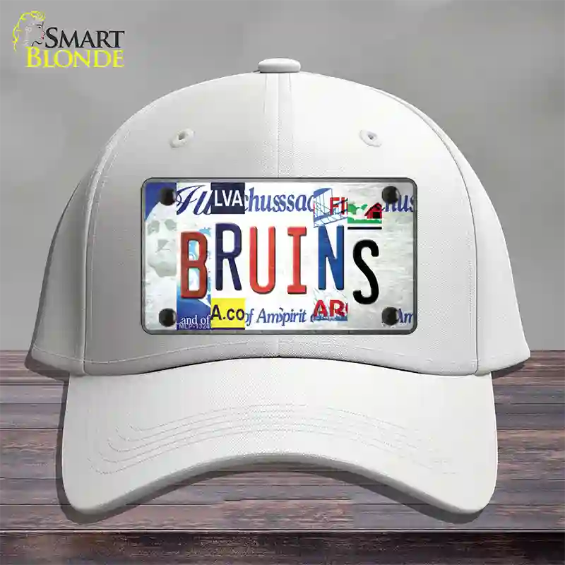 Bruins Strip Art Novelty License Plate Hat Tag Cotton / White