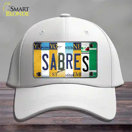 Sabres Strip Art Novelty License Plate Hat Tag Cotton / White