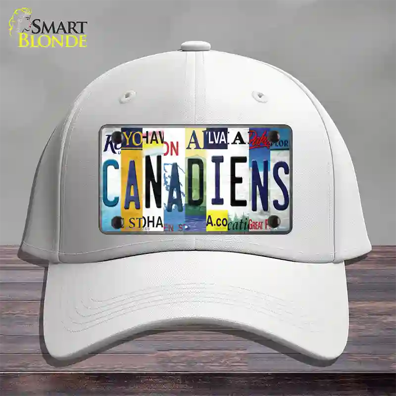 Canadiens Strip Art Novelty License Plate Hat Tag Cotton / White