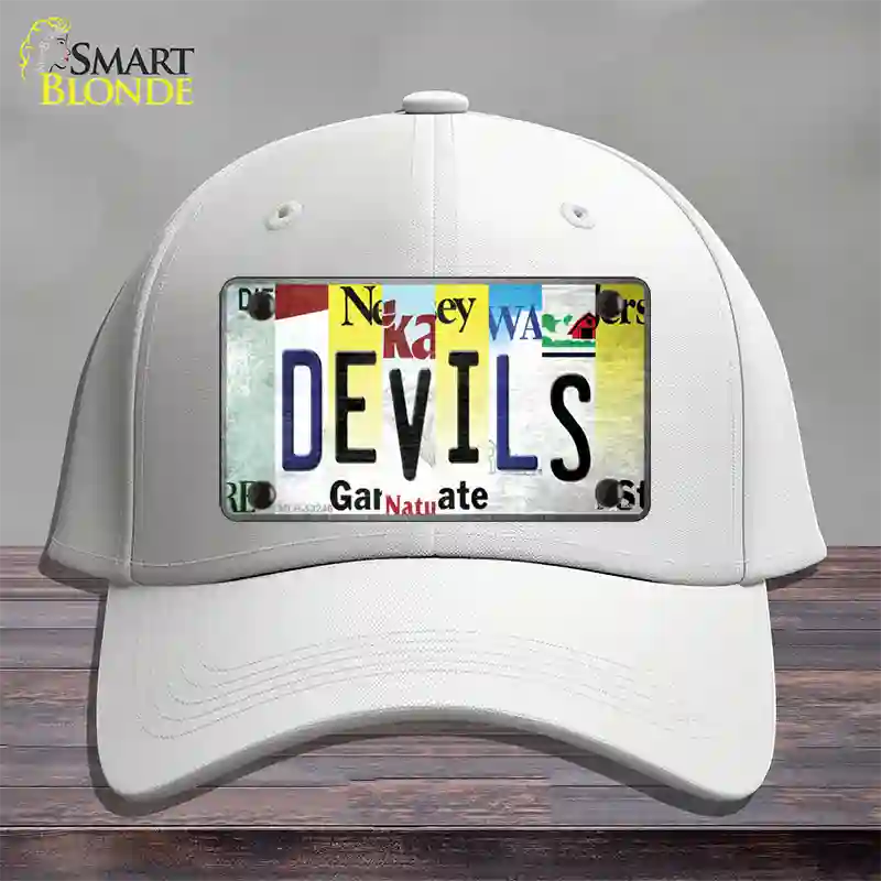 Devils Strip Art Novelty License Plate Hat Tag Cotton / White