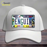 Penguins Strip Art Novelty License Plate Hat Tag Cotton / White