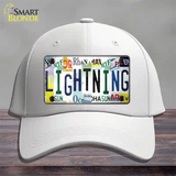 Lightning Strip Art Novelty License Plate Hat Tag Cotton / White