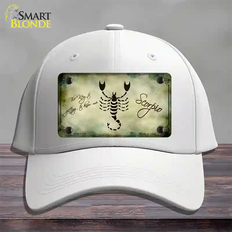 Scorpio Zodiac Novelty License Plate Hat Cotton / White