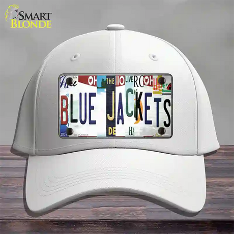 Blue Jackets Strip Art Novelty License Plate Hat Tag Cotton / White