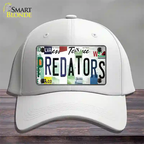 Predators Strip Art Novelty License Plate Hat Tag Cotton / White