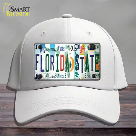 Florida State Strip Art Novelty License Plate Hat Tag Cotton / White