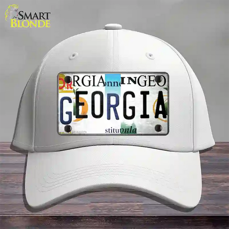 Georgia Strip Art Novelty License Plate Hat Tag Cotton / White