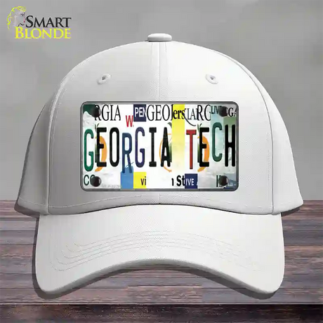 Georgia Tech Strip Art Novelty License Plate Hat Tag Cotton / White