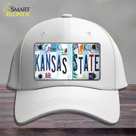 Kansas State Strip Art Novelty License Plate Hat Tag Cotton / White