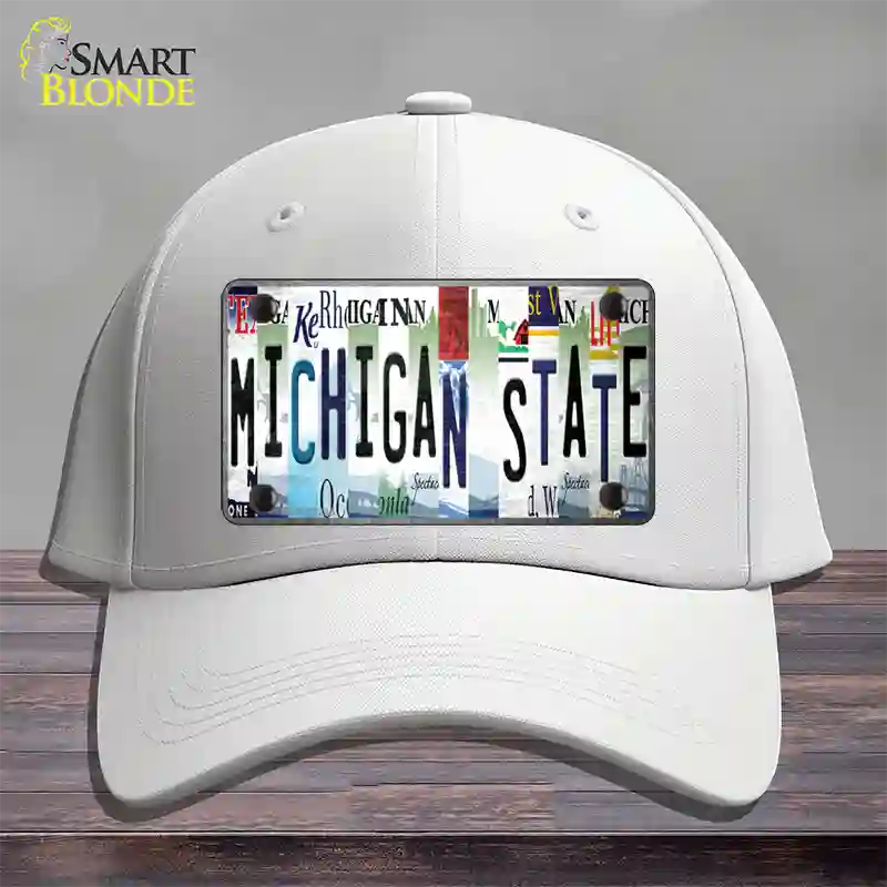 Michigan State Strip Art Novelty License Plate Hat Tag Cotton / White