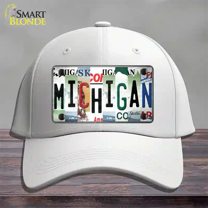 Michigan Strip Art Novelty License Plate Hat Tag Cotton / White